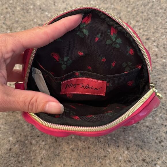 BETSEY JOHNSON Pink Rose Shape Studded Wristlet - Picture 8 of 8